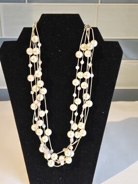 Multi-Strand White Pearl Necklace by Talbots